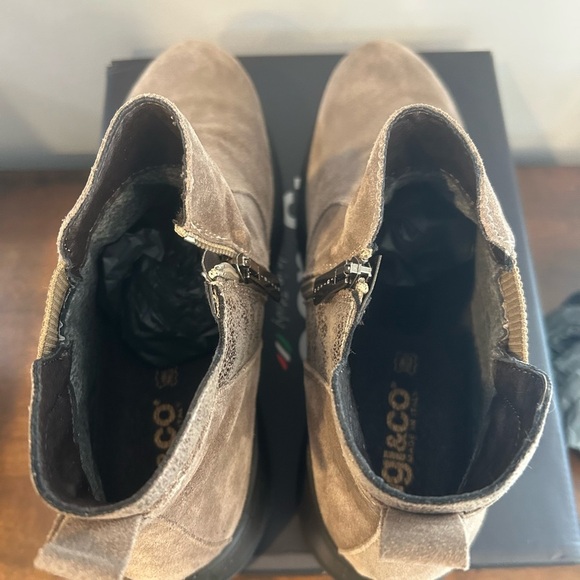 Igi & Co Women's Suede Ankle Boots In Beige With Wedge Booties Shoes Sz 41=10 US - Picture 8 of 12